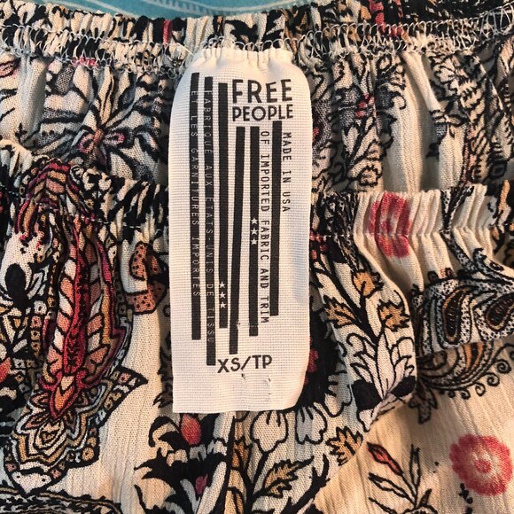 Free People Y2K Babydoll Boho Floral Paisley Ruffle Sleeveless Tunic Top Size XS - Picture 6 of 7